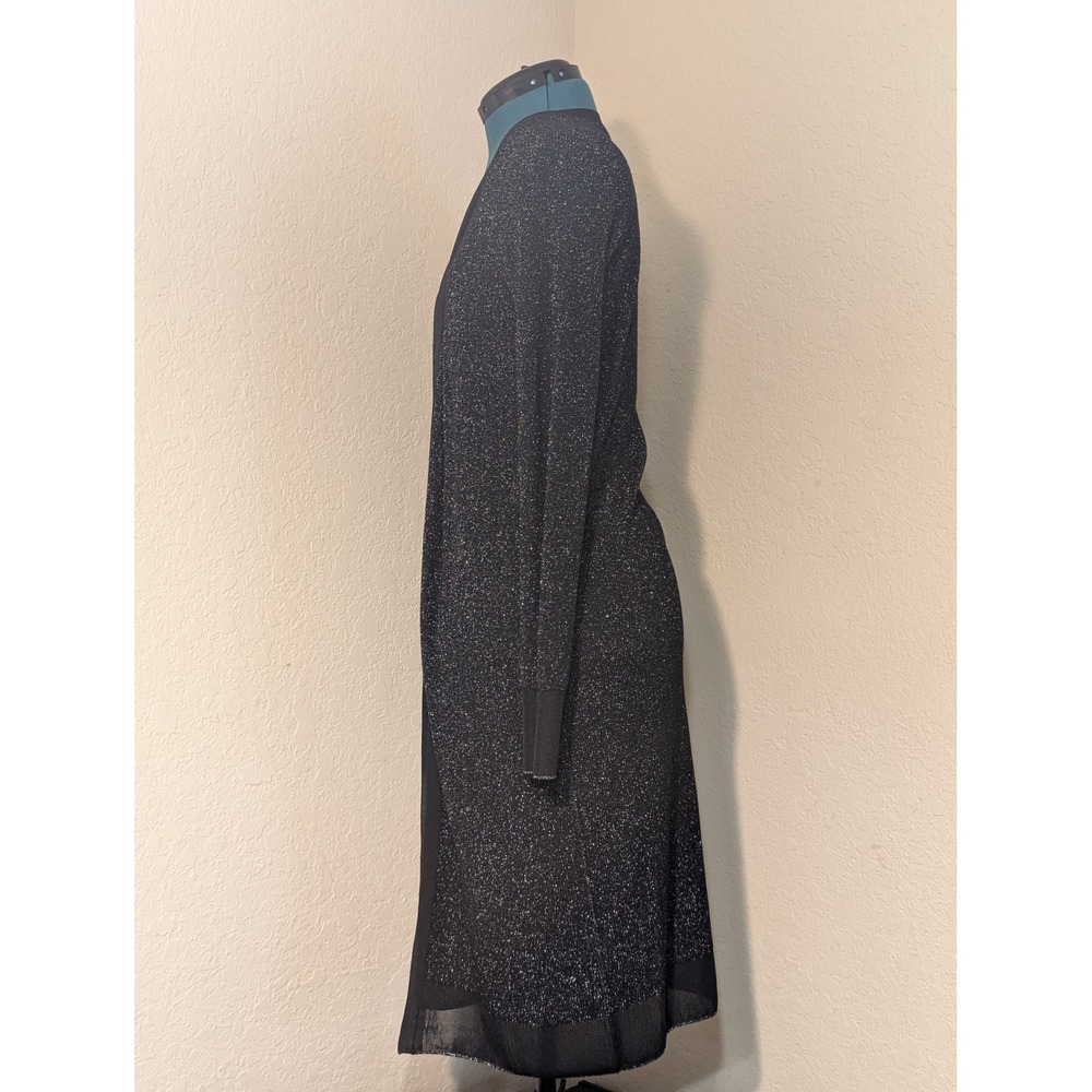 Rag & Bone Black‎ Metallic Sparkle Duster Cardigan Long Sleeve Open Front Small - Picture 3 of 6